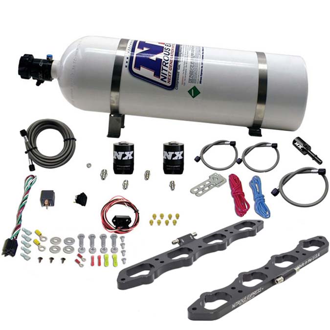 Sistema Nitroso Direct Port Plate Nitro Express NX 20956-15 Para Motor Coyote Con Botella 15lb