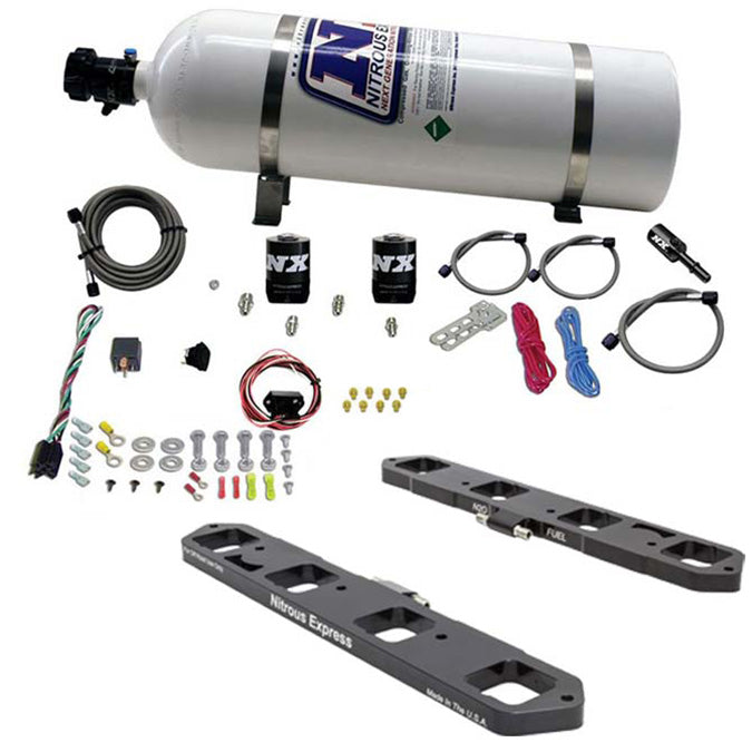 Sistema Direct Port Plate Nitrous Express NX 20958-15 Hemi 5.7 6.1 6.4L c/ Botella 15lb