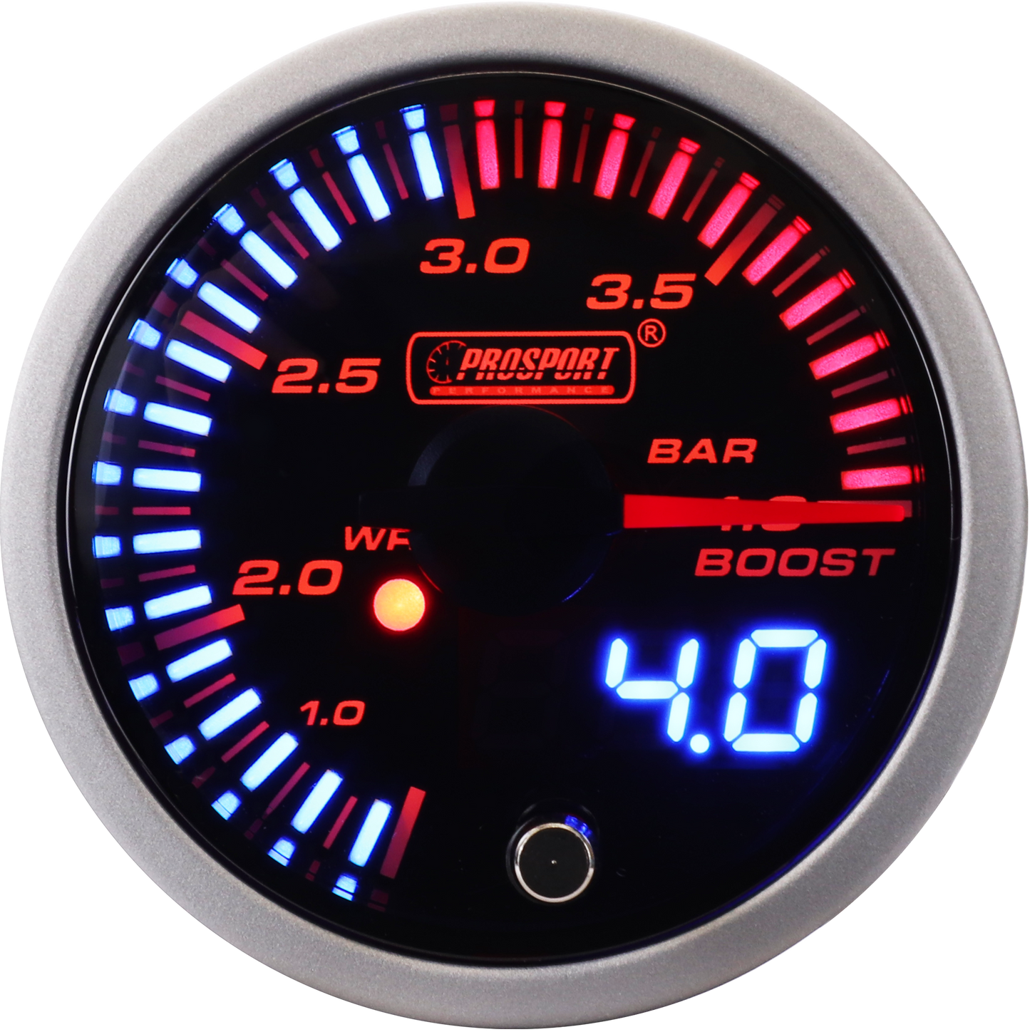 Prosport JDM Series 52mm - Manómetro de Presión 0-4 Bar con Sensor Impermeable