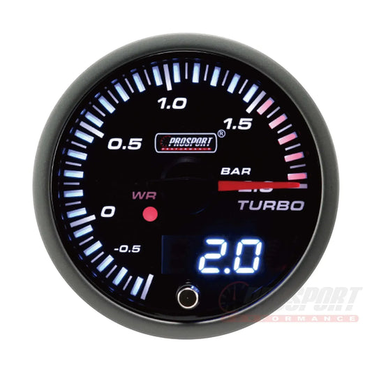 Prosport JDM Series 52mm - Manómetro de Presión 0-2 Bar con Sensor Impermeable