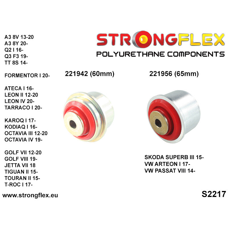 226228A: Kit Completo de Silentblocks Suspensión SPORT Audi Cupra Seat Skoda Volkswagen FWD - Imagen 2