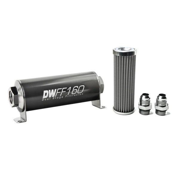 Kit De Filtro De Combustible En Línea DeatschWerks -10AN 100 Micras 160mm