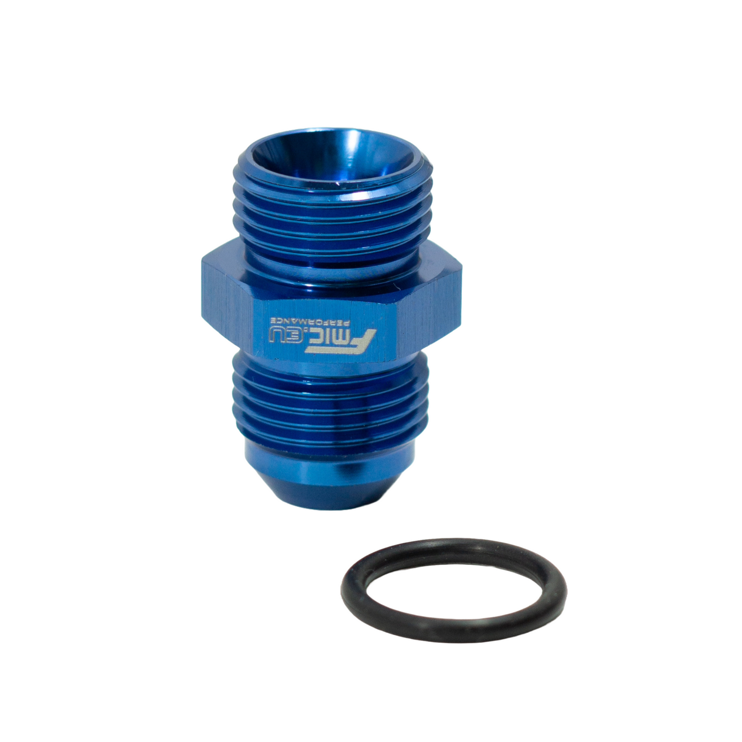Racor AN8 ORB Macho a AN8 Macho JIC Azul