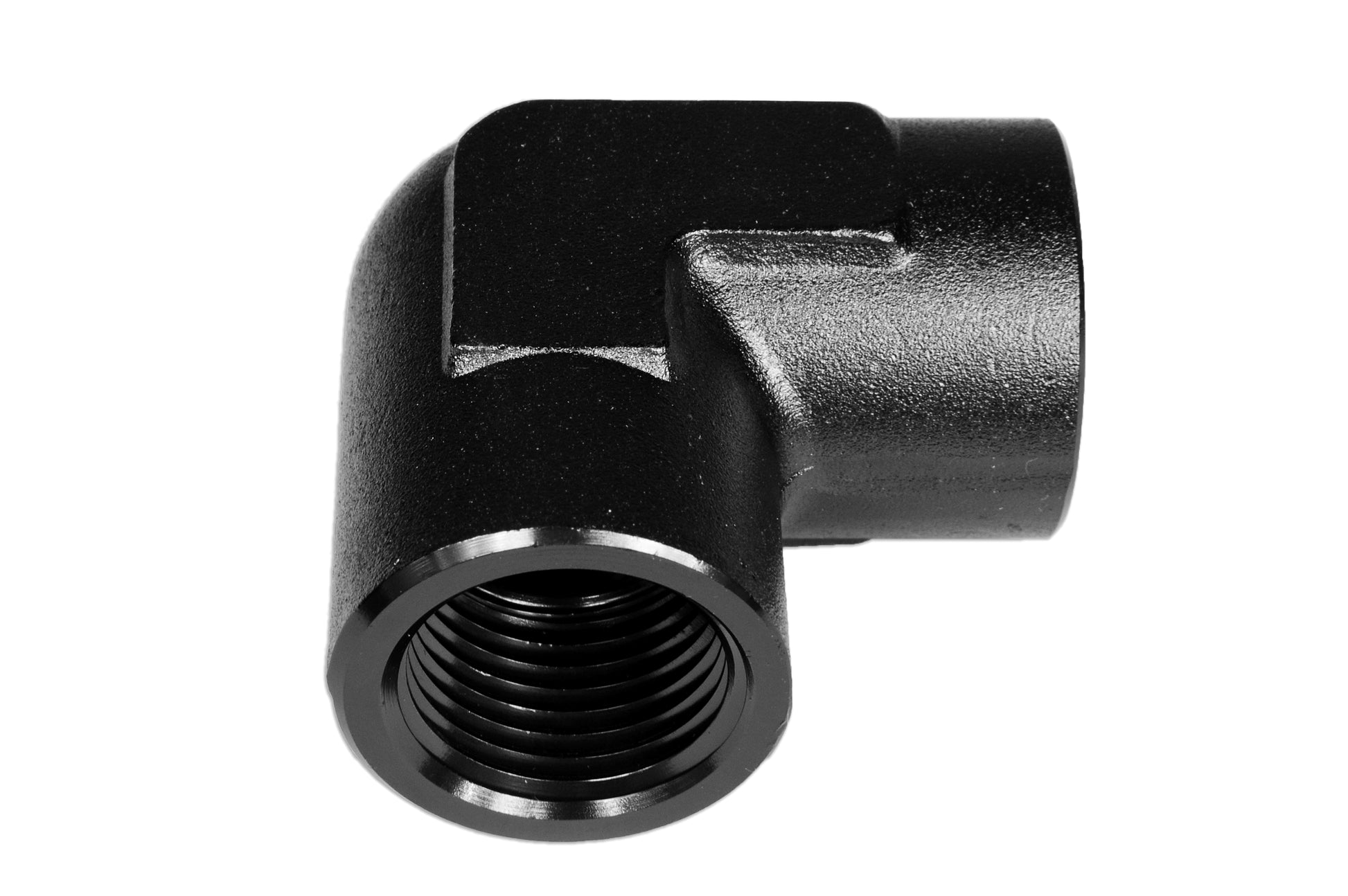 Adaptador 3/8 NPT 90º Hembra-Hembra Para Manguera Negro