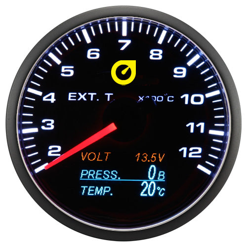 Auto Gauge 60mm - Manómetro 4en1 EGT, Voltaje, Temperatura y Presión