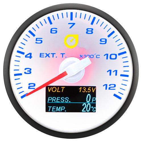 Auto Gauge 60mm - Medidor 4 en 1 EGT Voltaje Presión Temperatura