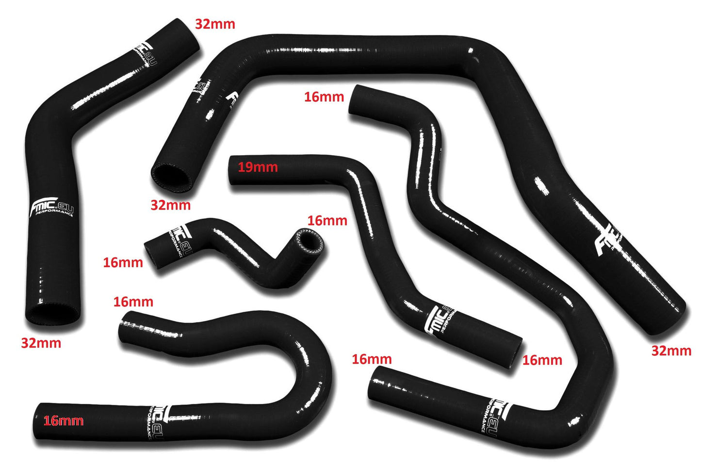 Kit Manguitos Refrigerante Silicona FMIC.EU Honda Civic Type R EK EG B16A B16B B18A - Negro