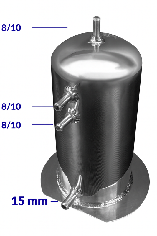 Depósito Anti-Oleaje (Decantador) 2.5L, Racores 8mm/15mm