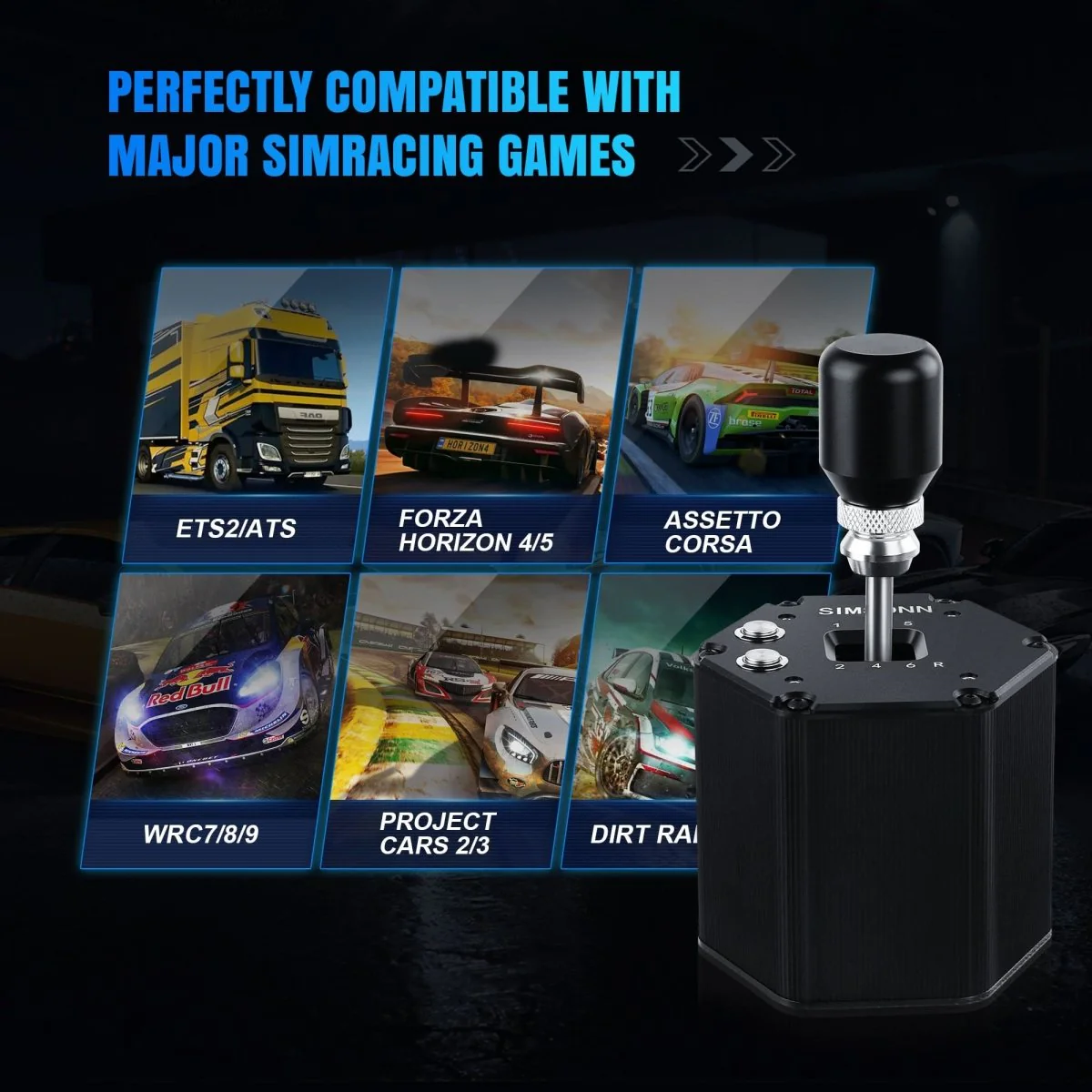 SIMSONN 6+R Palanca de Cambios en H PC USB Simracing - Imagen 9
