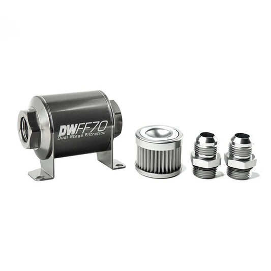 Kit De Filtro De Combustible En Línea DeatschWerks -10AN 10 Micras 70mm