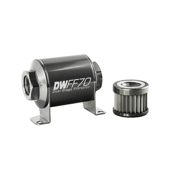 DeatschWerks Kit Filtro Combustible En Línea -10AN Hembra 10 Micras 70mm