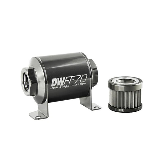 DeatschWerks Kit Filtro Combustible En Línea -10AN Hembra 10 Micras 70mm