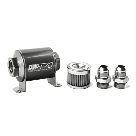 Kit De Filtro De Combustible En Línea DeatschWerks -10AN 40 Micras 70mm