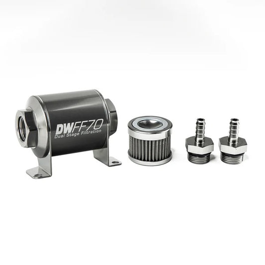 DeatschWerks Kit Filtro Combustible En Línea 5/16IN 40 Micras 70mm