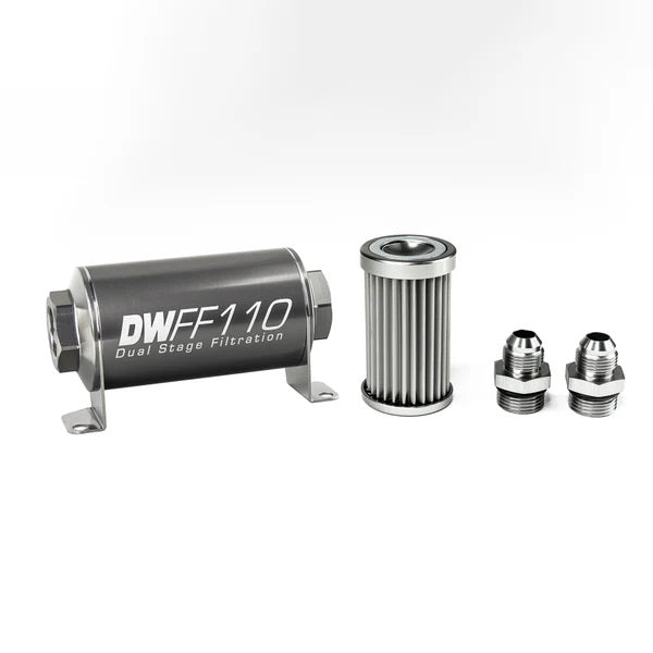 Kit De Filtro De Combustible En Línea DeatschWerks -6AN 5 Micras 70mm