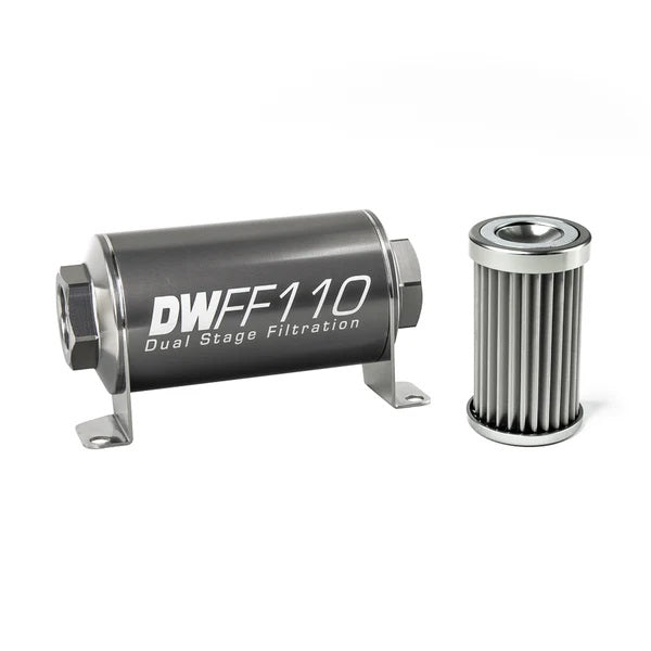 Kit De Filtro De Combustible En Línea DeatschWerks -10AN Hembra 5 Micras 110mm