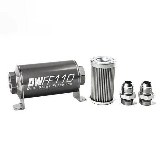 Kit De Filtro De Combustible En Línea DeatschWerks -10AN 10 Micras 110mm