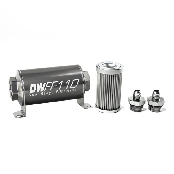 Kit De Filtro De Combustible En Línea DeatschWerks -6AN 10 Micras 110mm