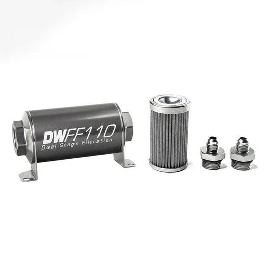 Kit De Filtro De Combustible En Línea DeatschWerks -6AN 100 Micras 110mm