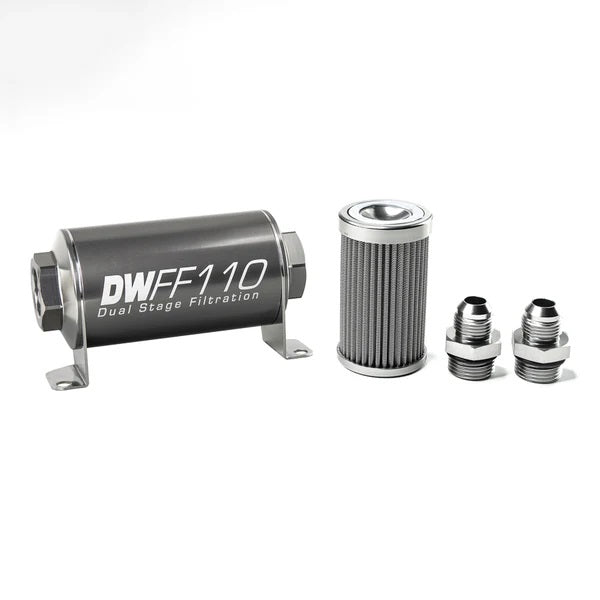 Kit De Filtro De Combustible En Línea DeatschWerks -8AN 100 Micras 110mm