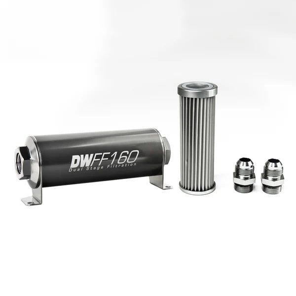 Kit Filtro Combustible En Línea DeatschWerks -10AN 5 micras 160mm