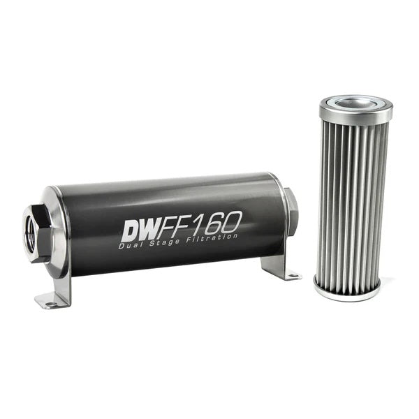 Kit Filtro Combustible En Línea DeatschWerks -10AN Hembra 5 Micras 160mm