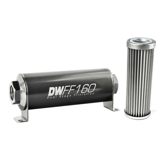 Kit Filtro Combustible En Línea DeatschWerks -10AN Hembra 5 Micras 160mm