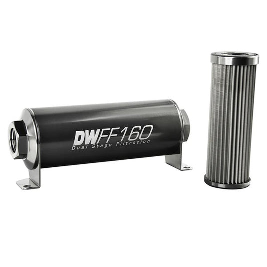 Kit Filtro Combustible En Línea DeatschWerks -10AN Hembra 10 Micras 160mm