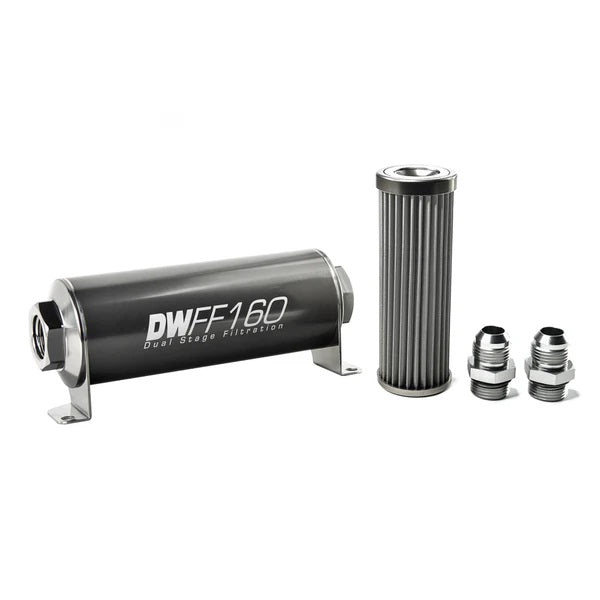 Kit De Filtro De Combustible En Línea DeatschWerks -10AN 40 Micras 160mm