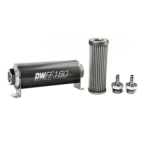 Kit Filtro de Combustible En Línea DeatschWerks 5/16IN 40 Micron 160mm