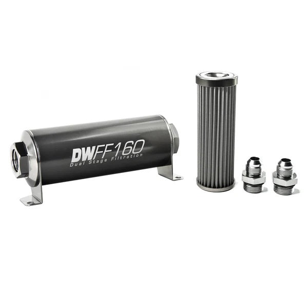 Kit De Filtro De Combustible En Línea DeatschWerks -8AN 40 Micras 160mm