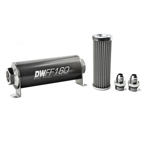 Kit De Filtro De Combustible En Línea DeatschWerks -8AN 100 Micras 160mm