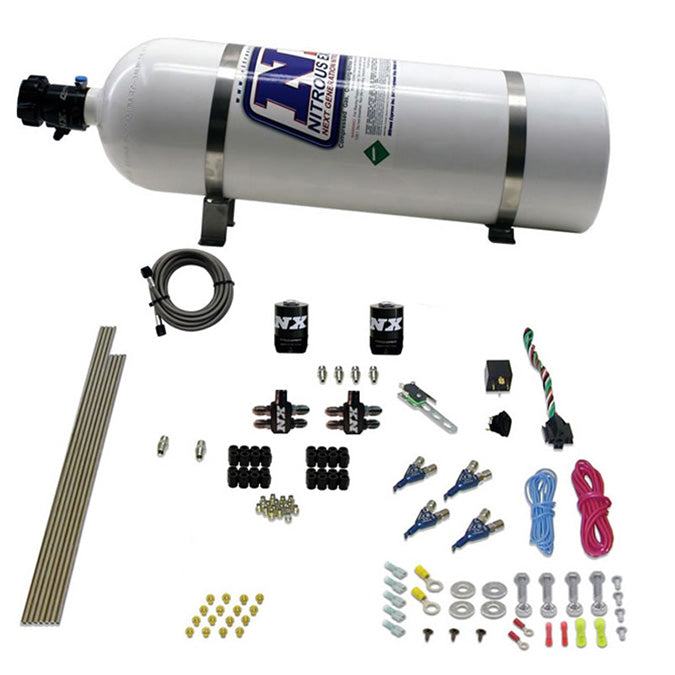 Kit Nitrous Express NX 80004-15 Gas 4 Cil. (100-250Hp) Con Botella 15Lb