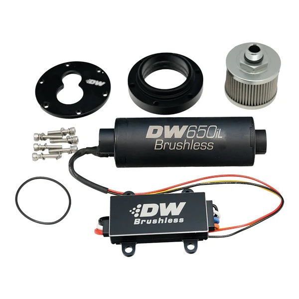 Adaptador DeatschWerks + Bomba DW650iL 650 lph Para Depósito Anti-Oleaje 3.5L
