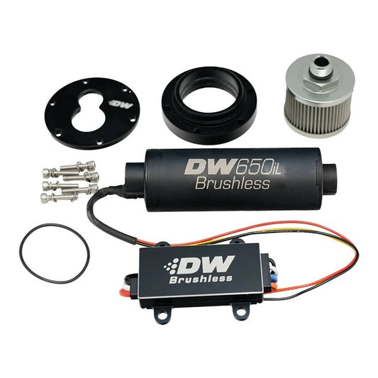 Adaptador DeatschWerks + Bomba DW650iL 650 lph Para Depósito Anti-Oleaje 3.5L