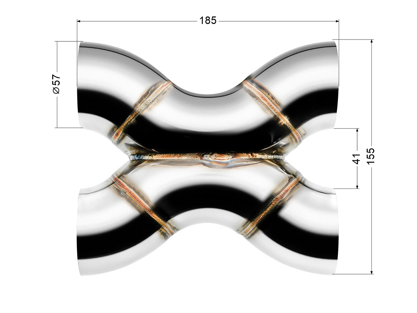 X-Pipe FMIC.Pro 57mm Soldado, Acero Inoxidable 304