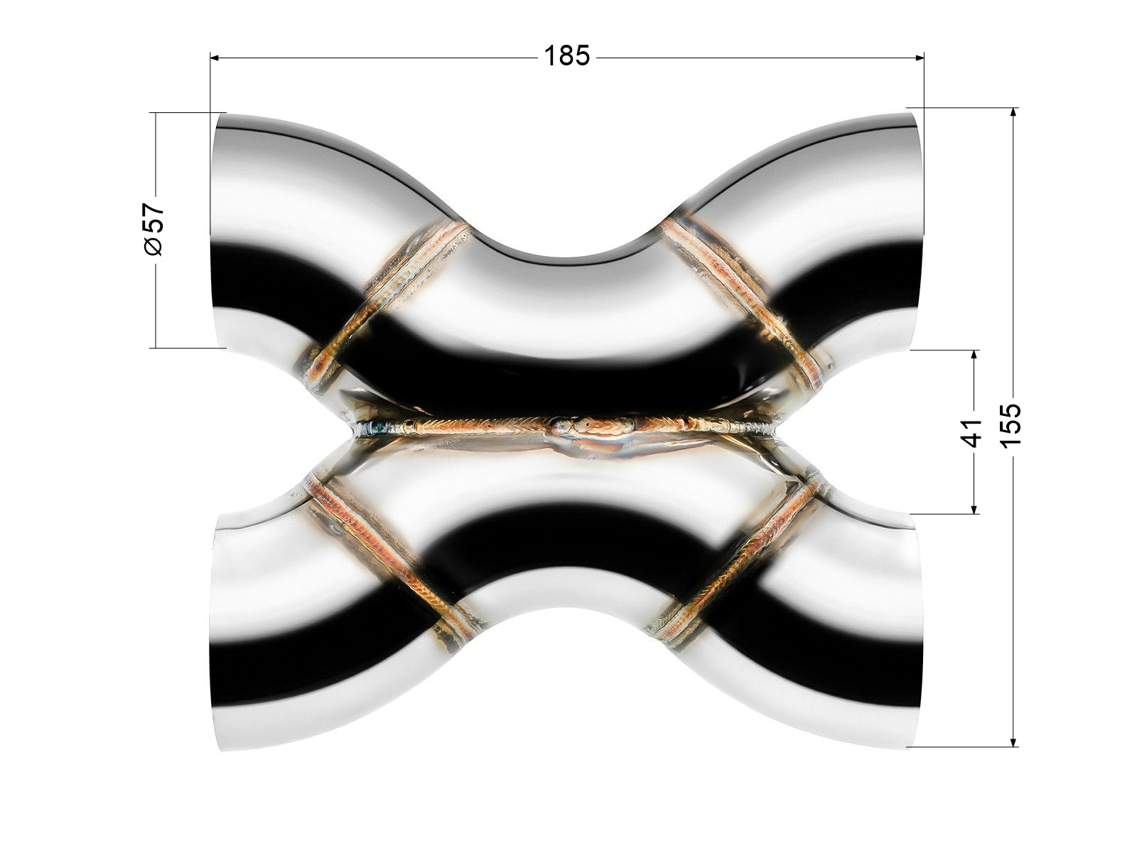 X-Pipe FMIC.Pro 57mm Soldado, Acero Inoxidable 304
