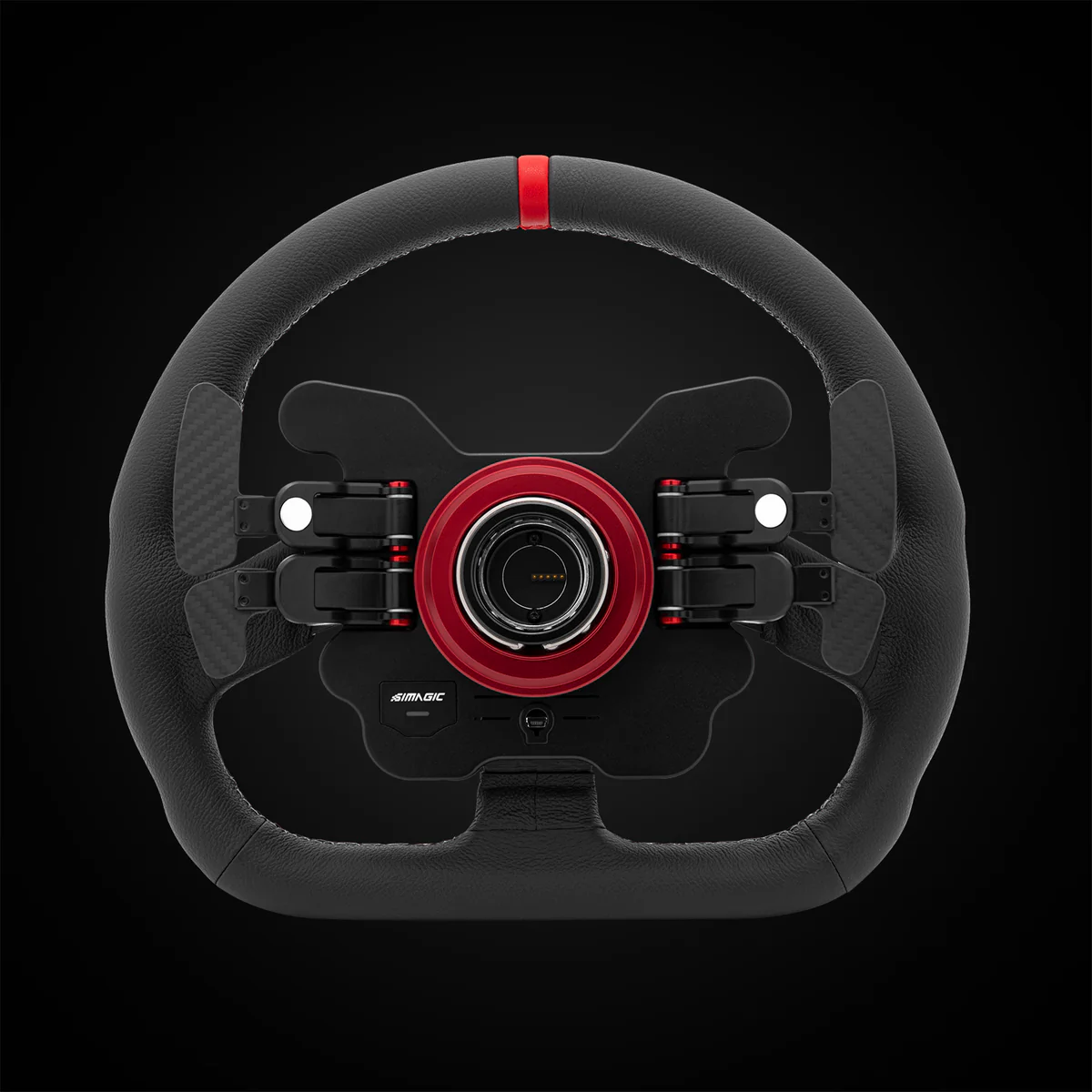 Volante GT1 330mm Tipo D Cuero SIMAGIC con Levas Simracing - Imagen 2