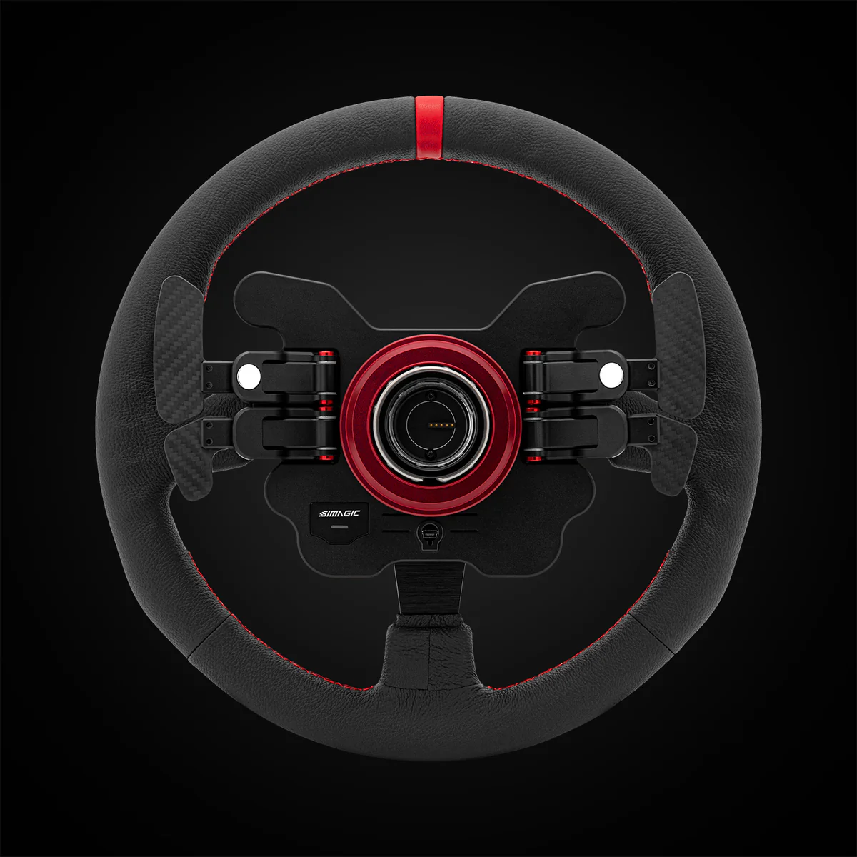 Volante GT1 330mm Cuero Tipo R SIMAGIC con Levas Simracing