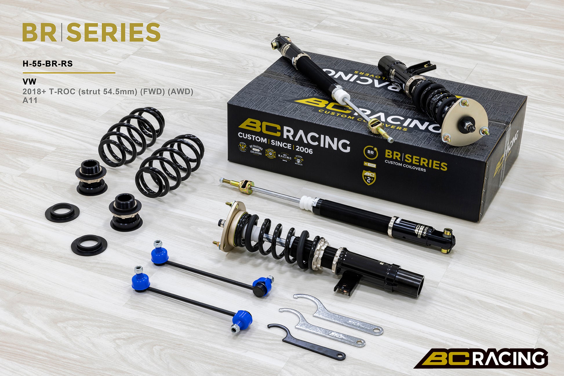 Suspensión de Muelles Helicoidales BC Racing H-55-BR-RA para VW T-Roc A11 2018+ - Imagen 3
