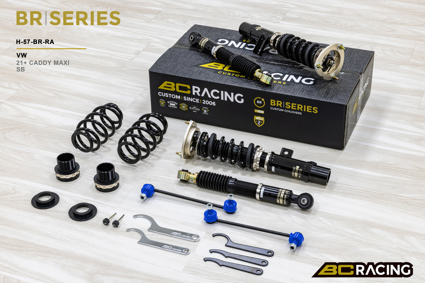 Suspensiones BC Racing H-57-BR-RA para VW Caddy Maxi SB FWD 2021+ (amortiguador 54.5mm)