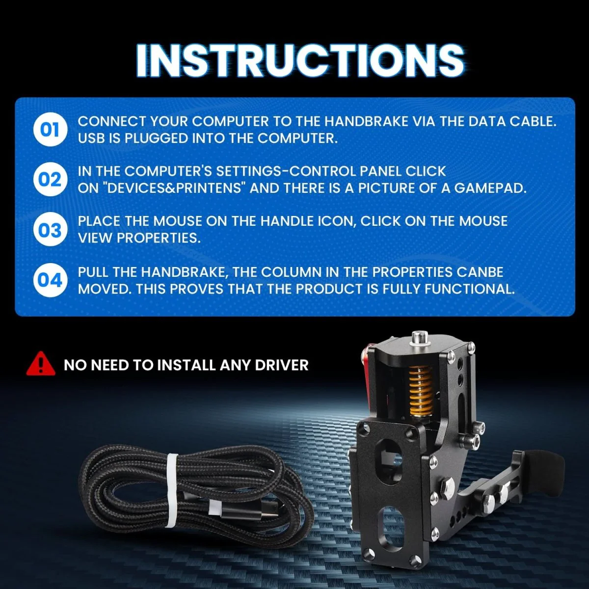 Freno de Mano Hall SIMSONN Simulador Simracing - Rojo - Imagen 4
