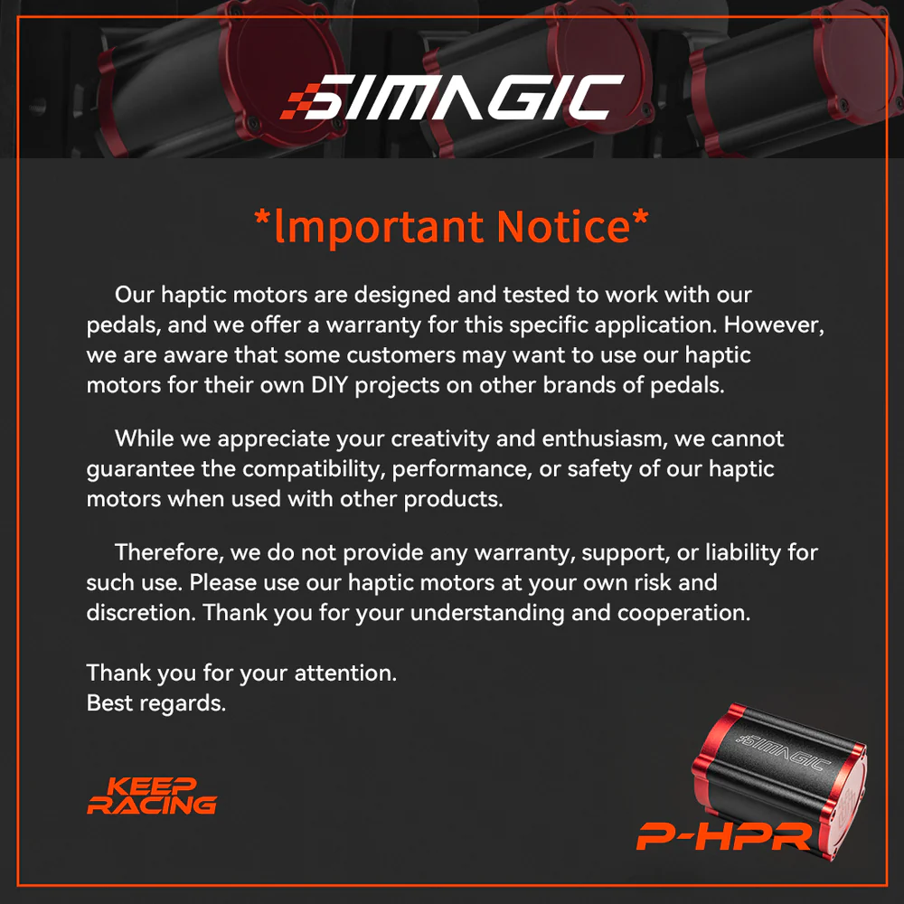 Pedales Haptic Reactor con Motor Lineal Vibración HPR SIMAGIC Simracing - Imagen 3