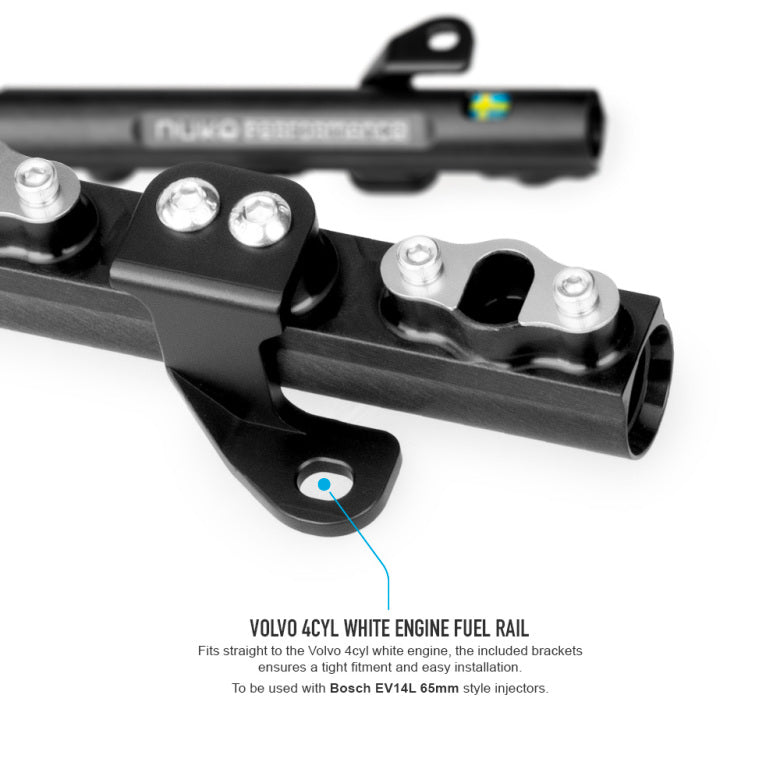 Rampa de Combustible Nuke Performance para Volvo 4cil Motor White - Imagen 3