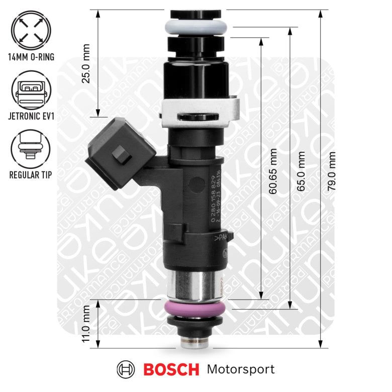 Inyector Nuke Performance Bosch 2200cc NGI2 65mm EV14L - Imagen 2
