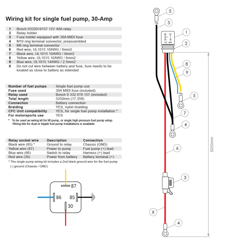 Nuke Performance: Kit de Cableado para Bomba de Combustible 30A - Imagen 3