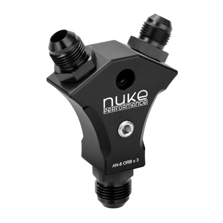 Nuke Performance Racor Adaptador Y-Block AN-8 ORB 3x - Imagen 5