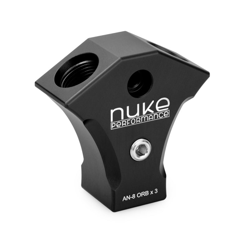 Nuke Performance Racor Adaptador Y-Block AN-8 ORB 3x - Imagen 3
