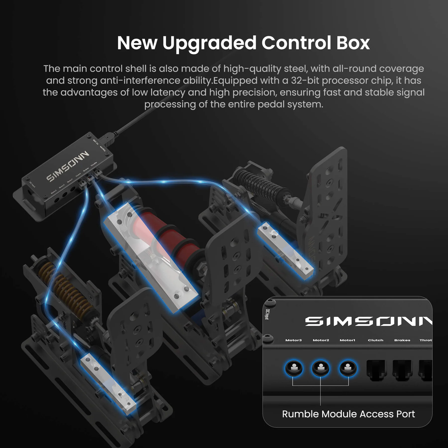 Pedalbox Pedal Plus X SIMSONN Simulator Simracing - Plata - Imagen 7