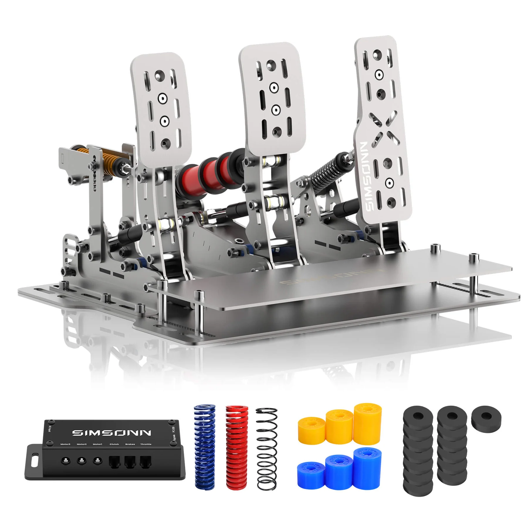 Pedalbox Pedal Plus X SIMSONN Simulator Simracing - Plata - Imagen 5